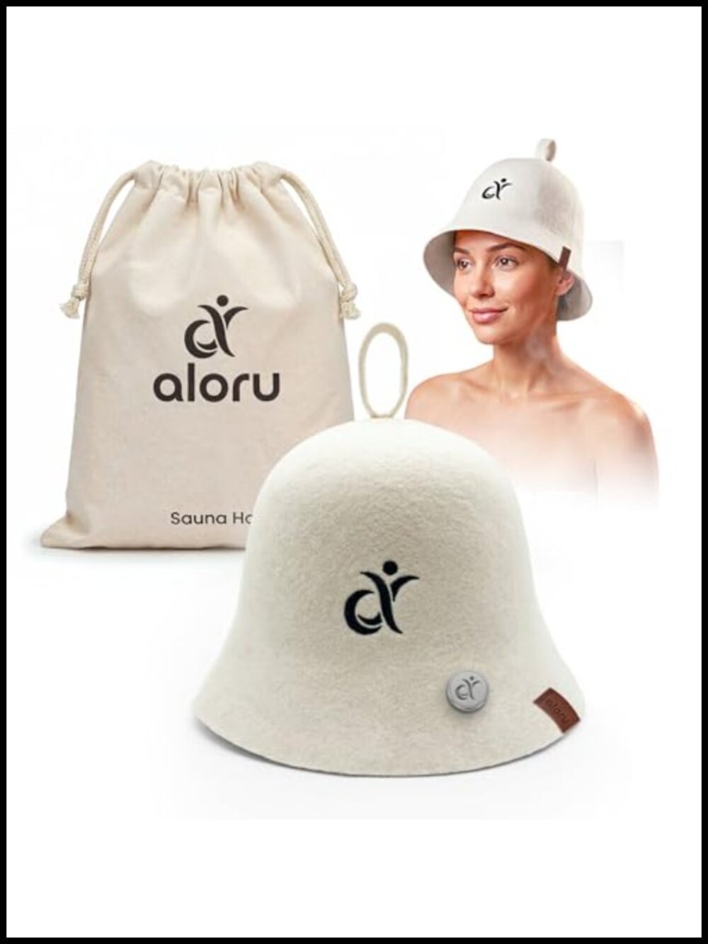 100% Merino Wool Sauna Hat with Aroma Diffuser Unisex Heat Protection